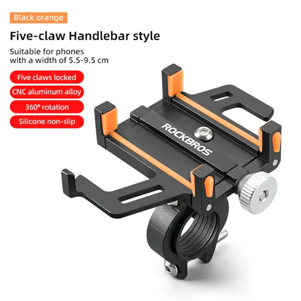 Aluminum Alloy Phone Mount Fits 2.2–3.7 in Wide