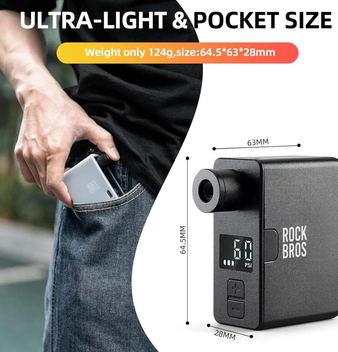 AS1 Pro Mini Electric Air Bike Tire Pump 120PSI