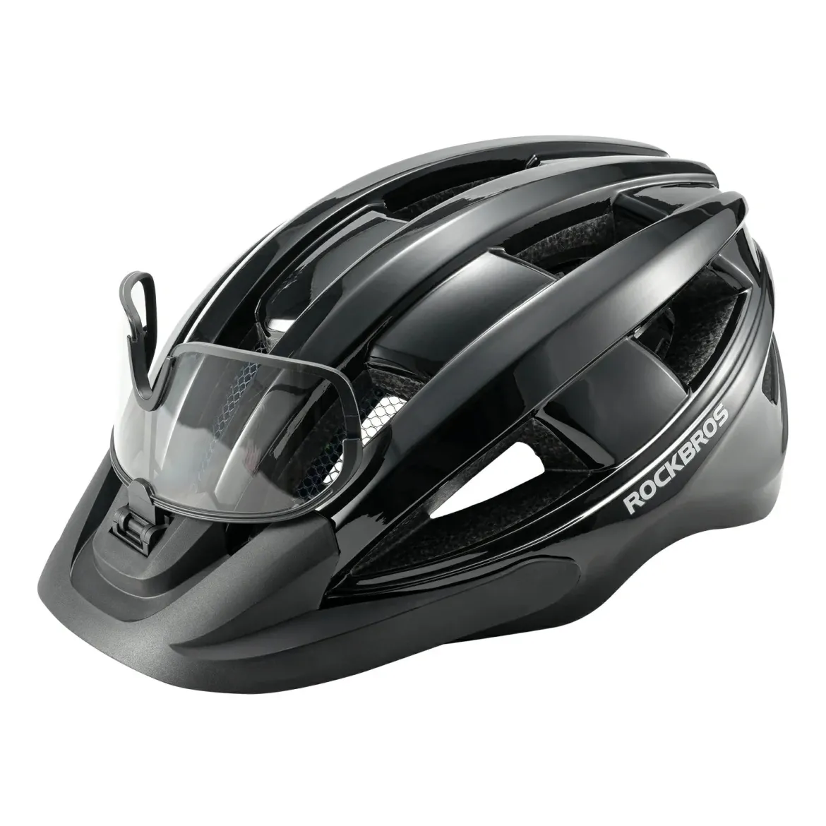 Bike Helmet with Photochromic Visor USB Rechargeable Tail Light