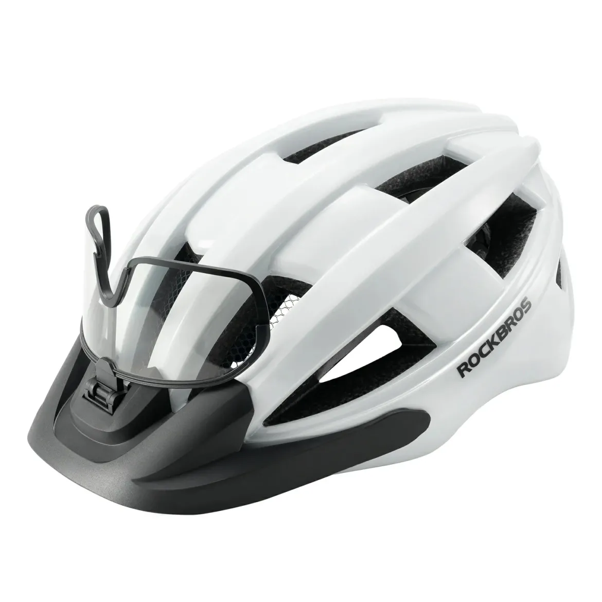 Bike Helmet with Photochromic Visor USB Rechargeable Tail Light