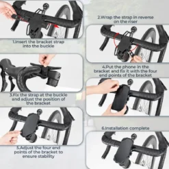 Bike Stem Phone Mount for Mountain & Road Bike 4-7 Inch