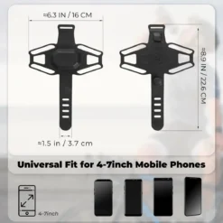 Bike Stem Phone Mount for Mountain & Road Bike 4-7 Inch