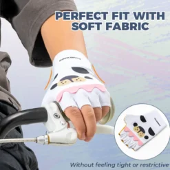 Cute Kids Half-Finger Cycling Gloves Non-Slip Padded Unisex