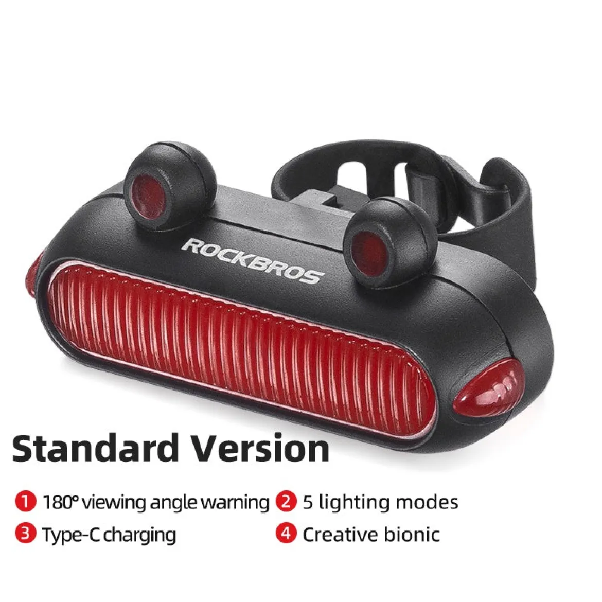 Frog Tail Light USB 6 Modes Brake Light