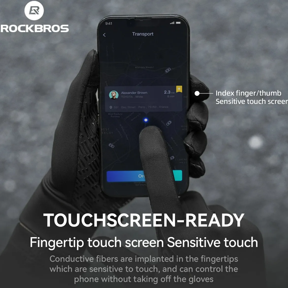Graphene Winter Cycling Gloves for 41–59°F