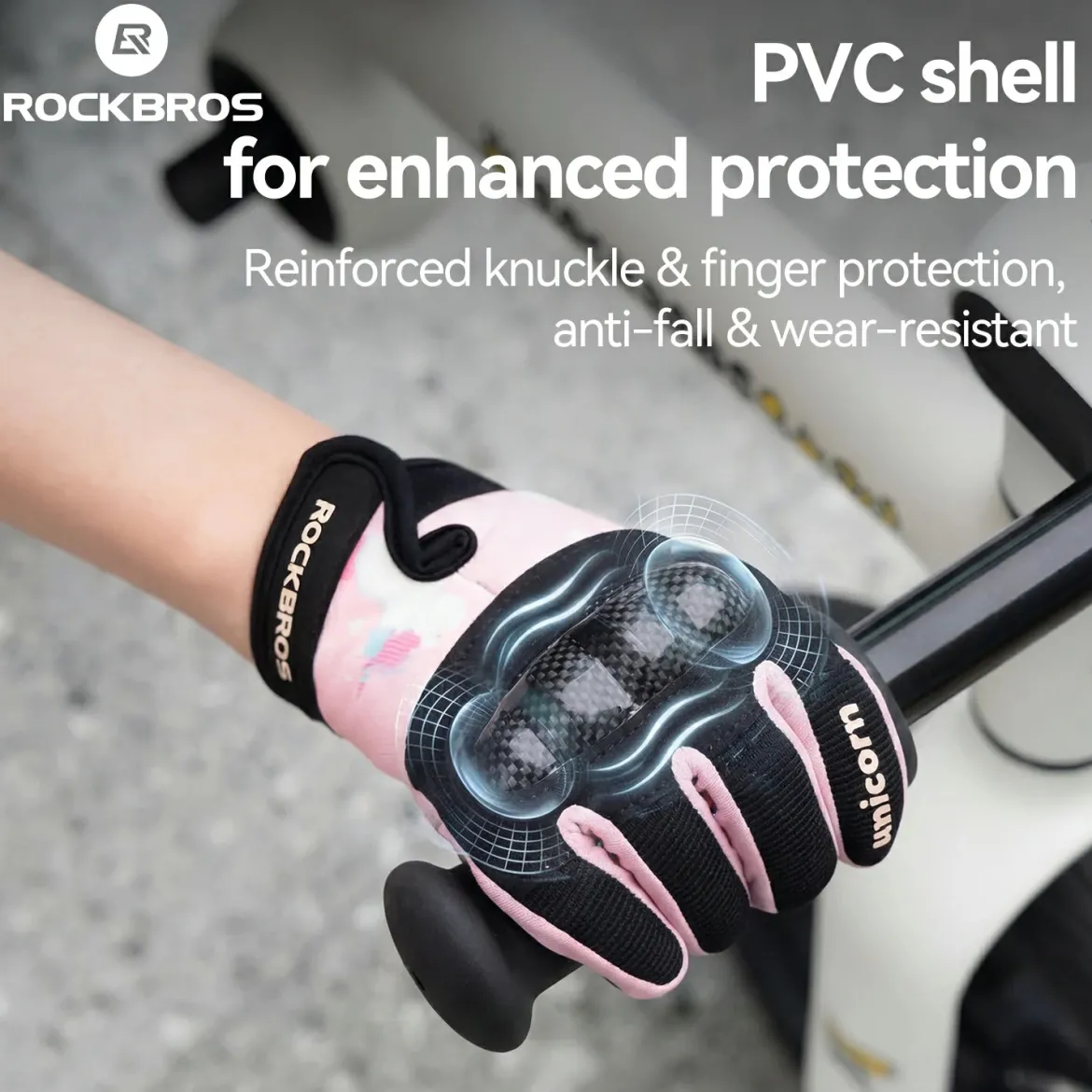 Kids Full Finger Gloves with Hard Shell Protection