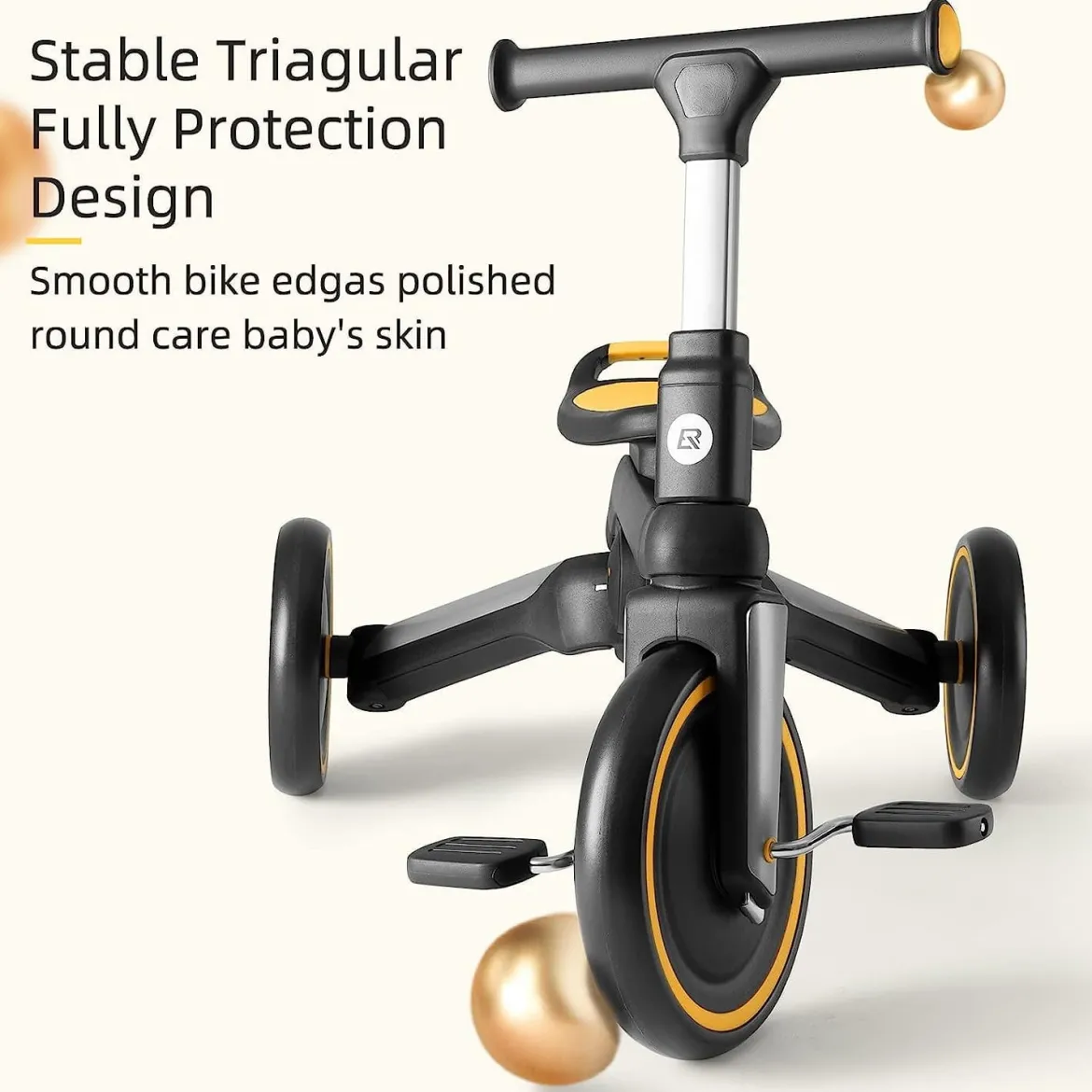Kids 3 in 1 Tricycle Adjustable Seat Removable Pedals Toddler Ride On Bike