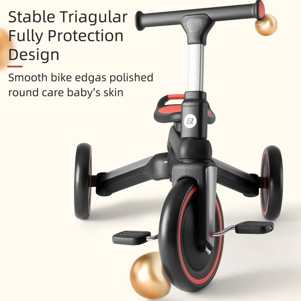Kids 3 in 1 Tricycle Adjustable Seat Removable Pedals Toddler Ride On Bike