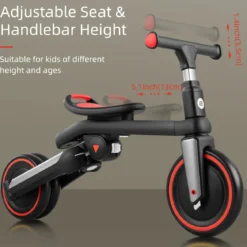 Kids 3 in 1 Tricycle Adjustable Seat Removable Pedals Toddler Ride On Bike