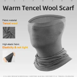Merino Wool Thermal Neck Gaiter Face Mask for Men Women