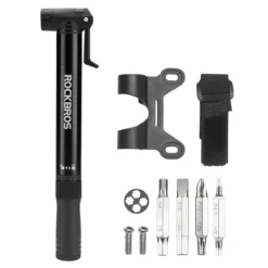 Mini Bike Pump with 8-in-1 Ratchet Tool 80 PSI