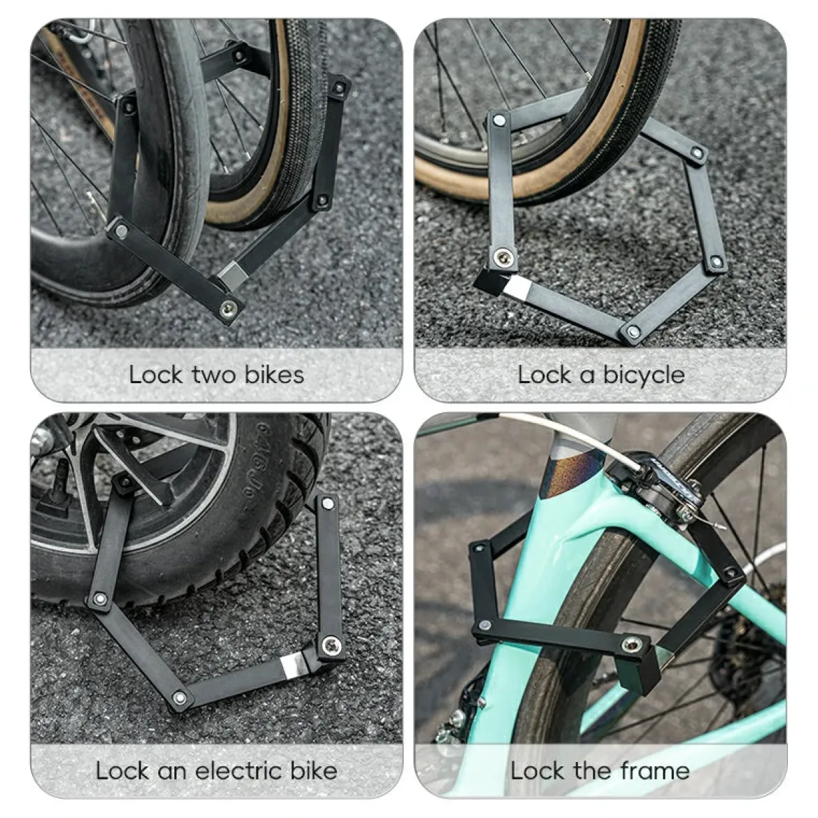 Mini Folding Bike Lock with Mount Bracket