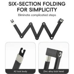 Mini Folding Bike Lock with Mount Bracket