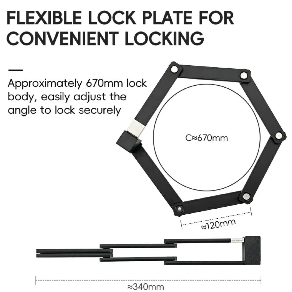 Mini Folding Bike Lock with Mount Bracket