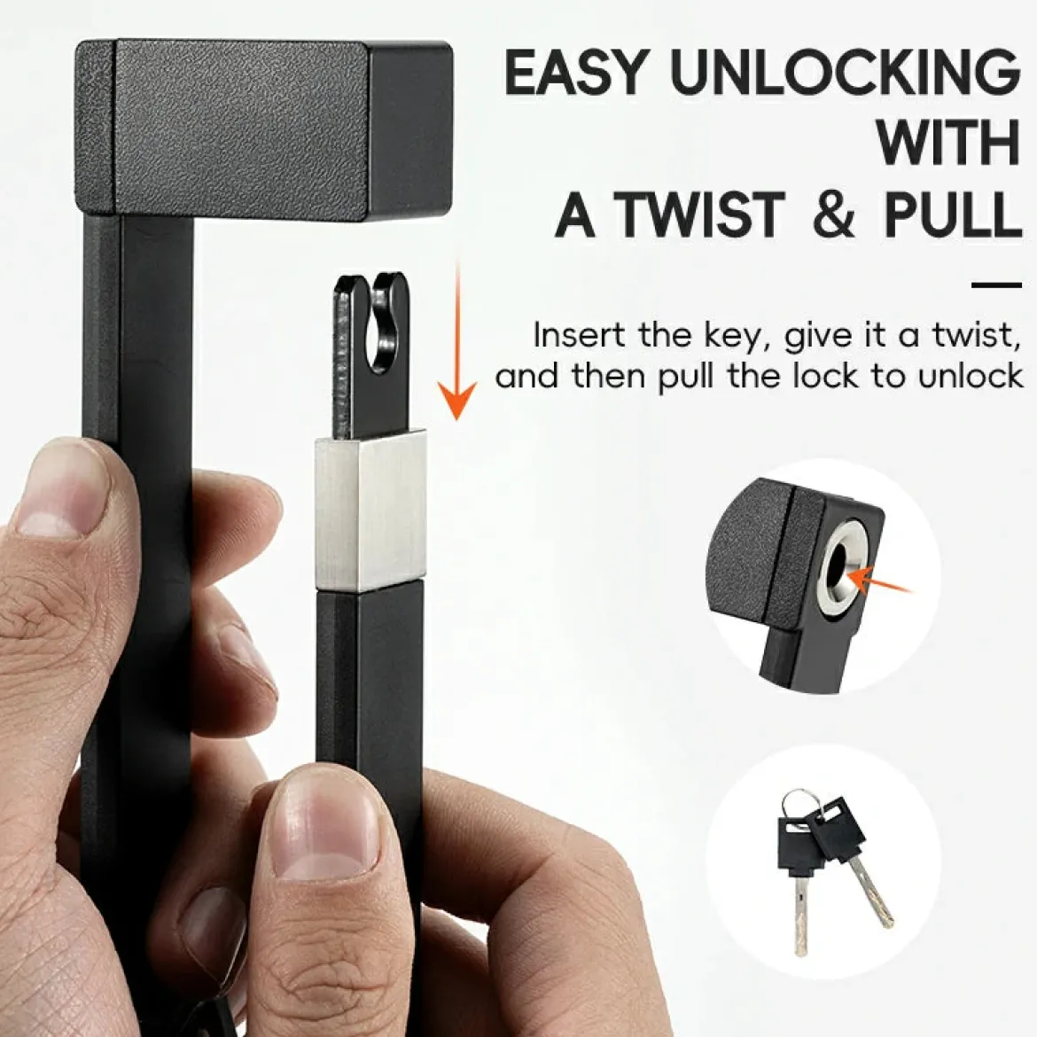 Mini Folding Bike Lock with Mount Bracket