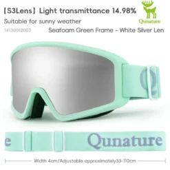 Qunature Anti-Fog Cylindrical Ski Goggles Double-Layer Lenses UV400 Protection