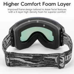 Qunature Anti-Fog Ski Goggles UV400 Protection Double-Layer Lenses for Clear View