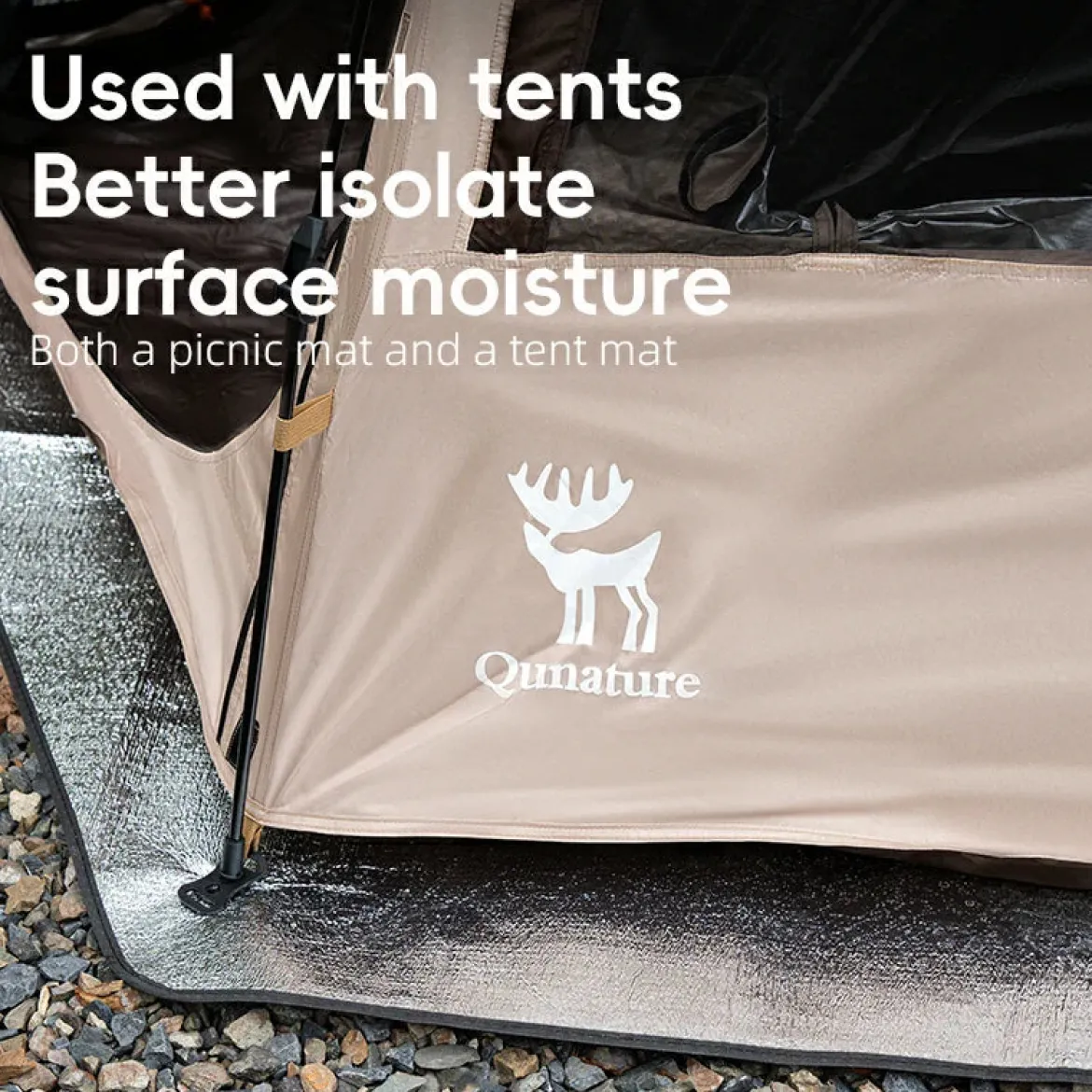 Qunature Double-Sided Aluminum Picnic Tent Mat Waterproof Camping Pad