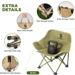 Qunature Folding Carbon Steel Camping Chair - Adult & Kids Sizes