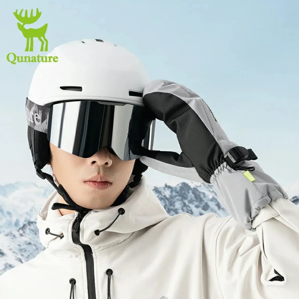 Qunature Full-Palm Ski Gloves Windproof Touchscreen Enhanced Grip
