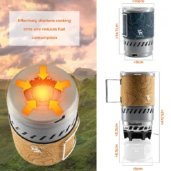 Qunature Integrated Heat Collection Stove System for Camping, Hiking and Outdoor Adventures