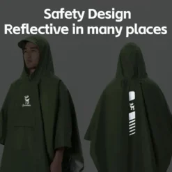Qunature 3-in-1 Waterproof Raincoat Canopy Floor Mat Lightweight Portable