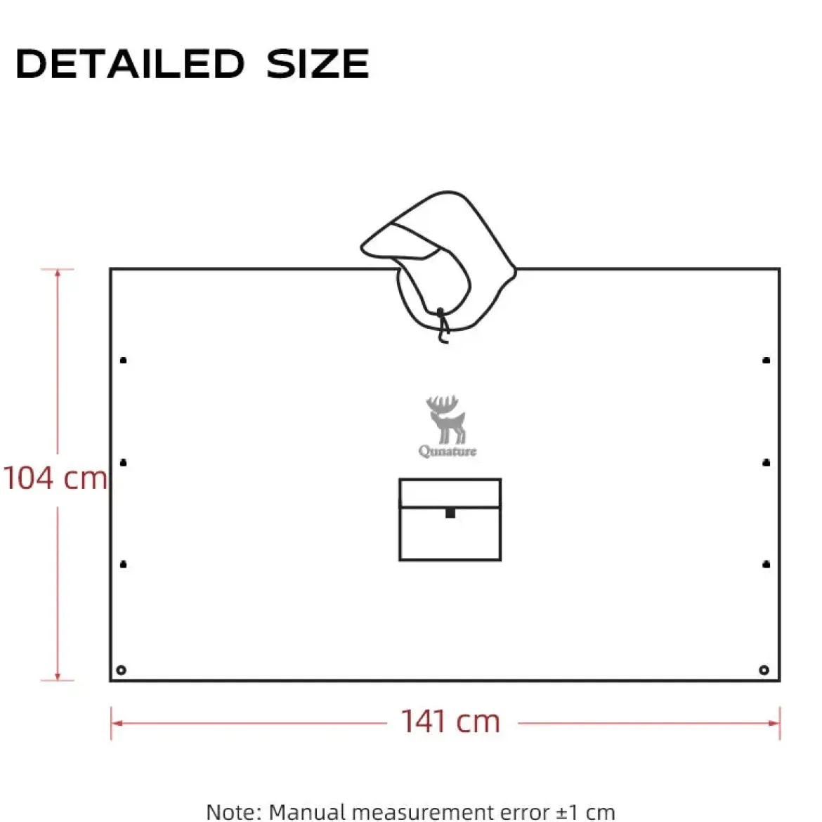 Qunature 3-in-1 Waterproof Raincoat Canopy Floor Mat Lightweight Portable