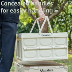 Qunature 55L Collapsible Storage Bin with Lid and Handle