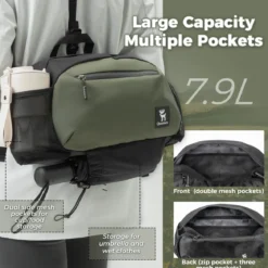 Qunature Lightweight Outdoor Backpack Waist Bag 7.9L