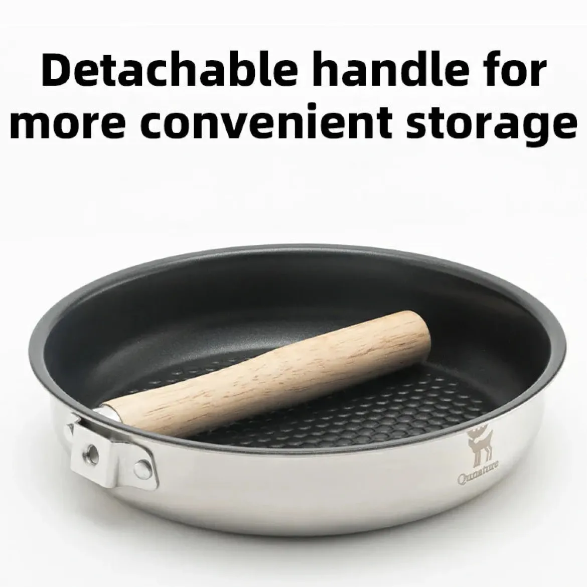 Qunature Non-Stick Stainless Steel Frying Pan with Detachable Handle