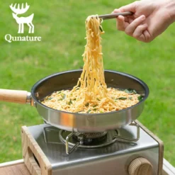 Qunature Non-Stick Stainless Steel Frying Pan with Detachable Handle