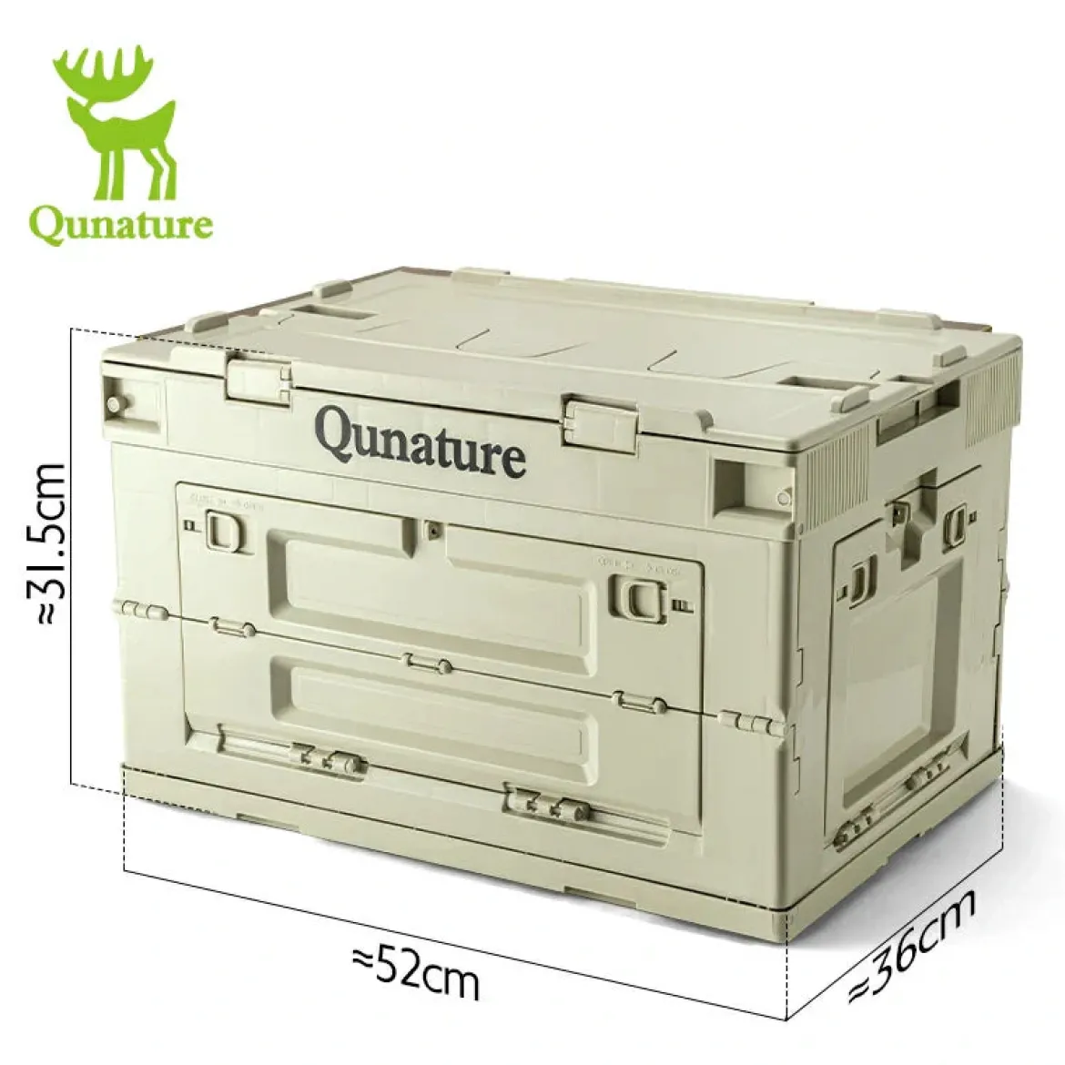 Qunature Outdoor Folding Storage Box with Multi-Door Design and Tabletop Option