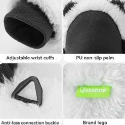 Qunature Panda Ski Gloves | Secure Grip & Warmth for Families