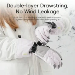 Qunature Ski Gloves Multi-Fabric, Touchscreen, Warmth Lock