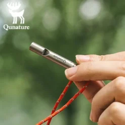 Qunature Titanium Survival Whistle 120dB Loud, Durable, Portable Outdoor Gear