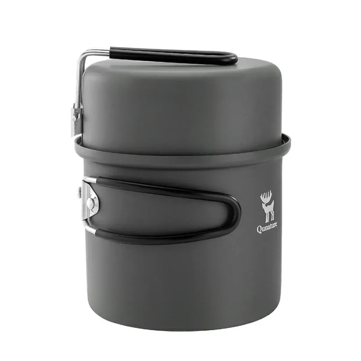 Qunature Ultra-Light Aluminum Camping Cookware Set with Nestable Design Handle