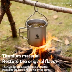 Qunature Ultralight Titanium Camping Mug 750 ml