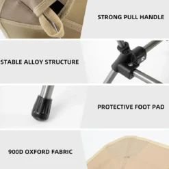 Qunature Ultra Lightweight Folding Camp Chair with Storage Bag Supports 260 lbs