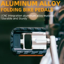 ROCKBROS Aluminum Alloy Foldable Bike Pedals 9/16 with Lightweight Reflective Strips Non-Slip