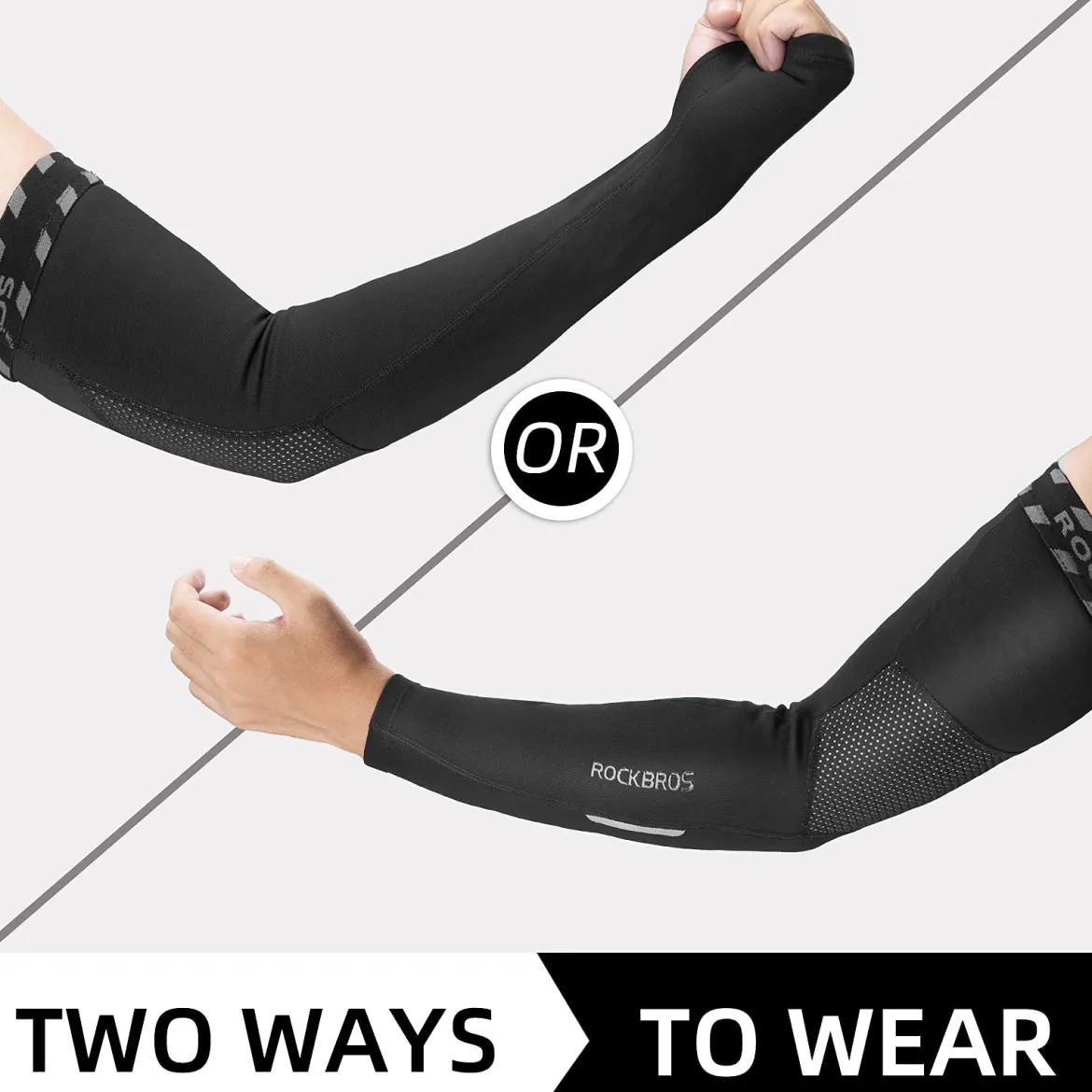 ROCKBROS Arm Warmers Thermal Arm Sleeves with Thumb Holes for Men Women