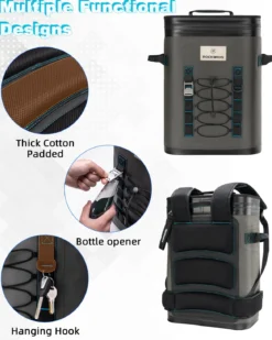 ROCKBROS Backpack Cooler 36 Can Insulated Portable Cooler Waterproof Soft Cooler