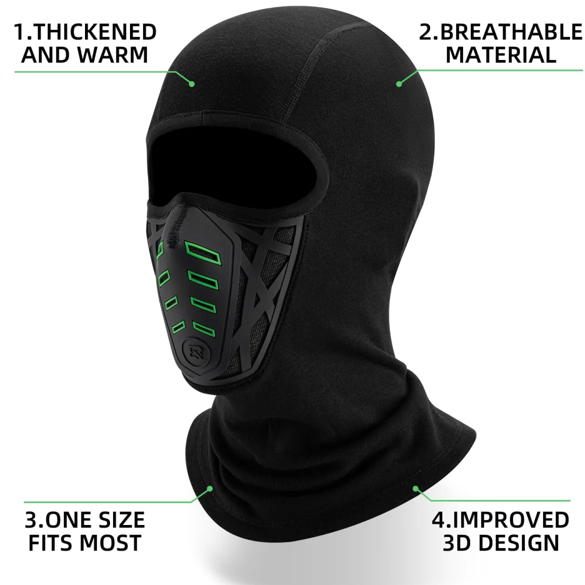 ROCKBROS Balaclava Ski Mask Thermal Windproof Balaclava Mask 3D Design