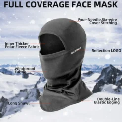 ROCKBROS Balaclava Ski Mask, Windproof Thermal Winter Neck Warmer Hood for Men Women