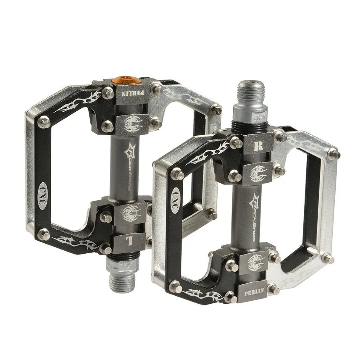 ROCKBROS Bicycle Pedals Flat Pedals, Aluminum Alloy Platform Anti-Slip Bearing Seal 9/16" Set of 2