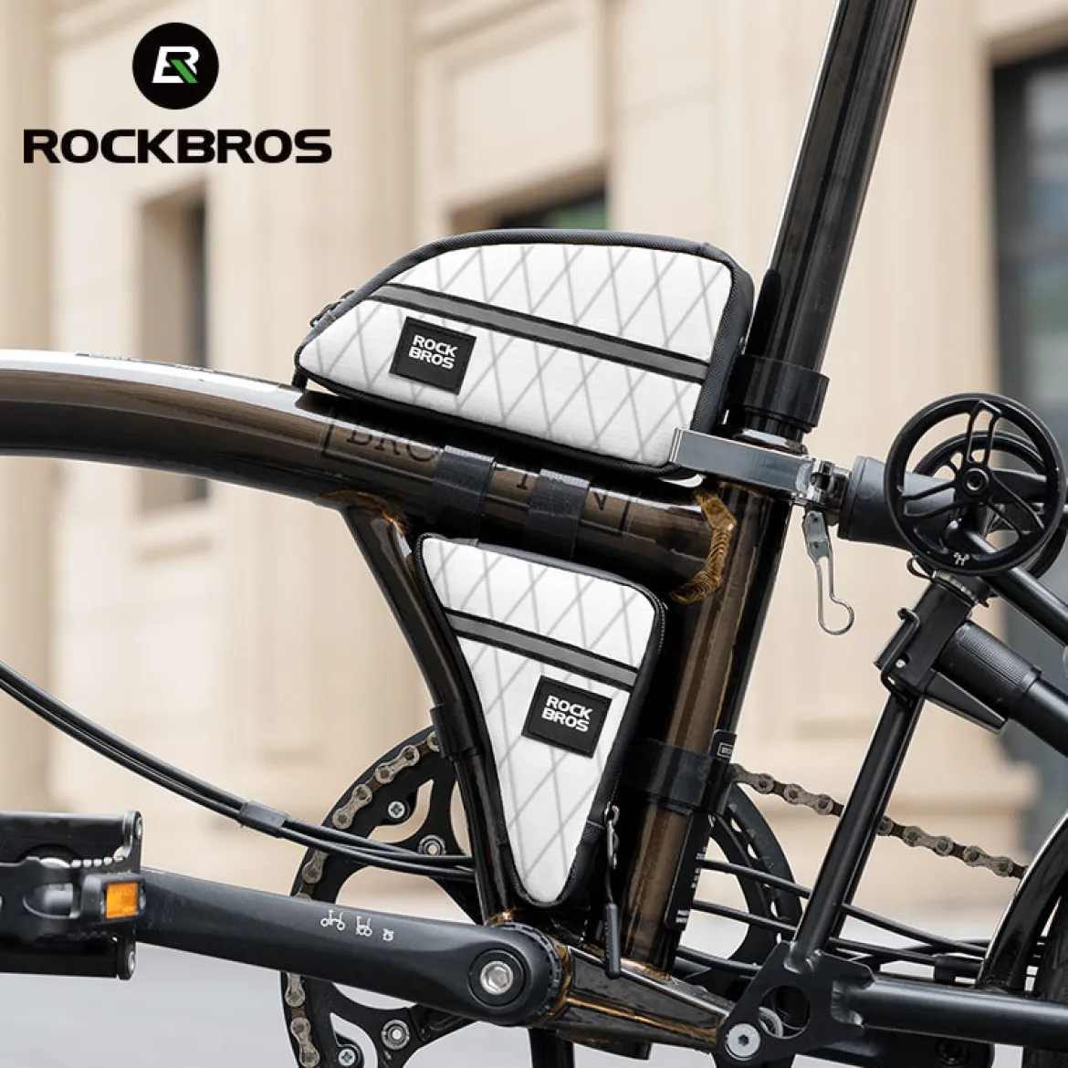ROCKBROS Bicycle Top Tube Bag Bike Front Frame Bag Waterproof Nylon Pouch Pack 0.9L