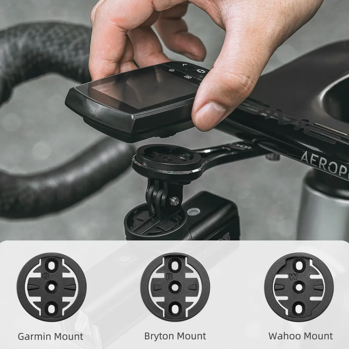 ROCKBROS Bike Aluminum Computer Mount compatible with Garmin, Wahoo, Bryton, and GoPro