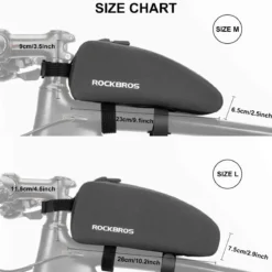ROCKBROS Bike Bag Top Tube Bike Frame Bag Waterproof Two Zipper Pockets