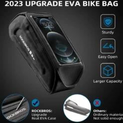 ROCKBROS Bike Bag Under 6.8” Bicycle Accessories Pouch, EVA Waterproof