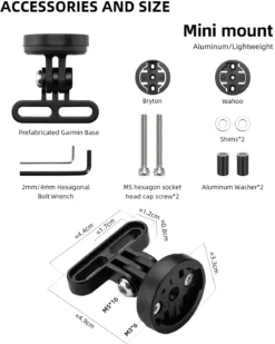 ROCKBROS Bike Computer Mount Out-Front Aluminum Integrated Bicycle Cycling Computer Mount