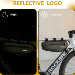 ROCKBROS Bike Frame Bag Bike Handlebar Bag Bike Bag with Large Opening Zippers 1.5L